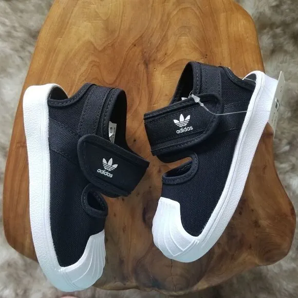 ADIDAS Originals Superstar 360 Toddler Girls Closed Toe Sandals in Black &amp; White