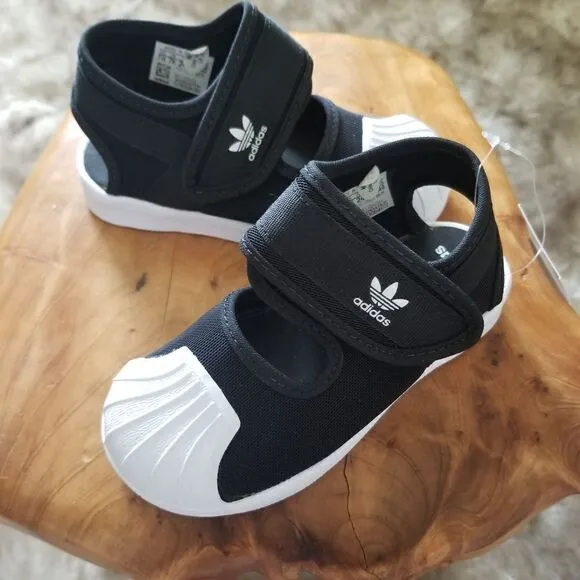 ADIDAS Originals Superstar 360 Toddler Girls Closed Toe Sandals in Black &amp; White