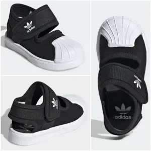 ADIDAS Originals Superstar 360 Toddler Girls Closed Toe Sandals in Black &amp; White