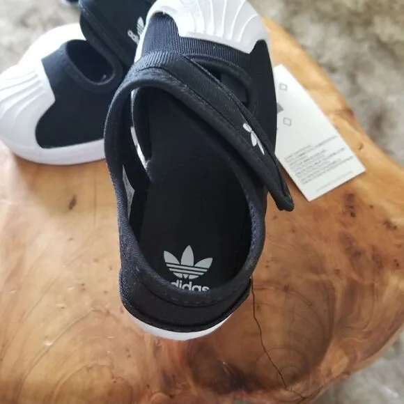 ADIDAS Originals Superstar 360 Toddler Girls Closed Toe Sandals in Black &amp; White
