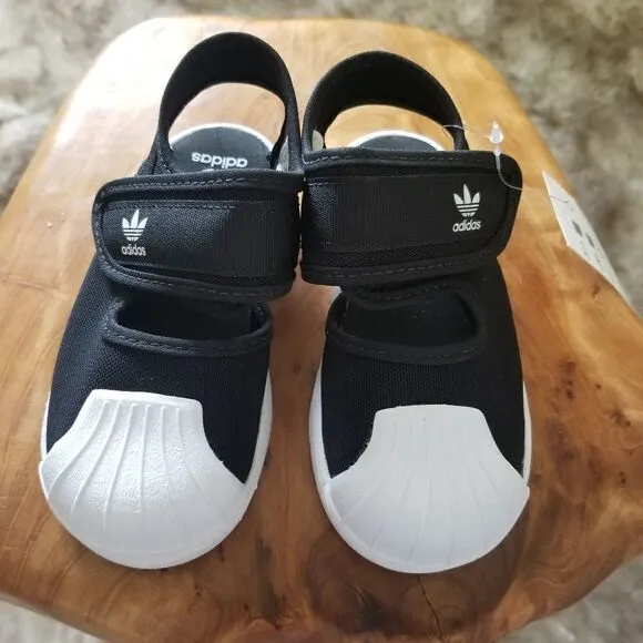 ADIDAS Originals Superstar 360 Toddler Girls Closed Toe Sandals in Black &amp; White