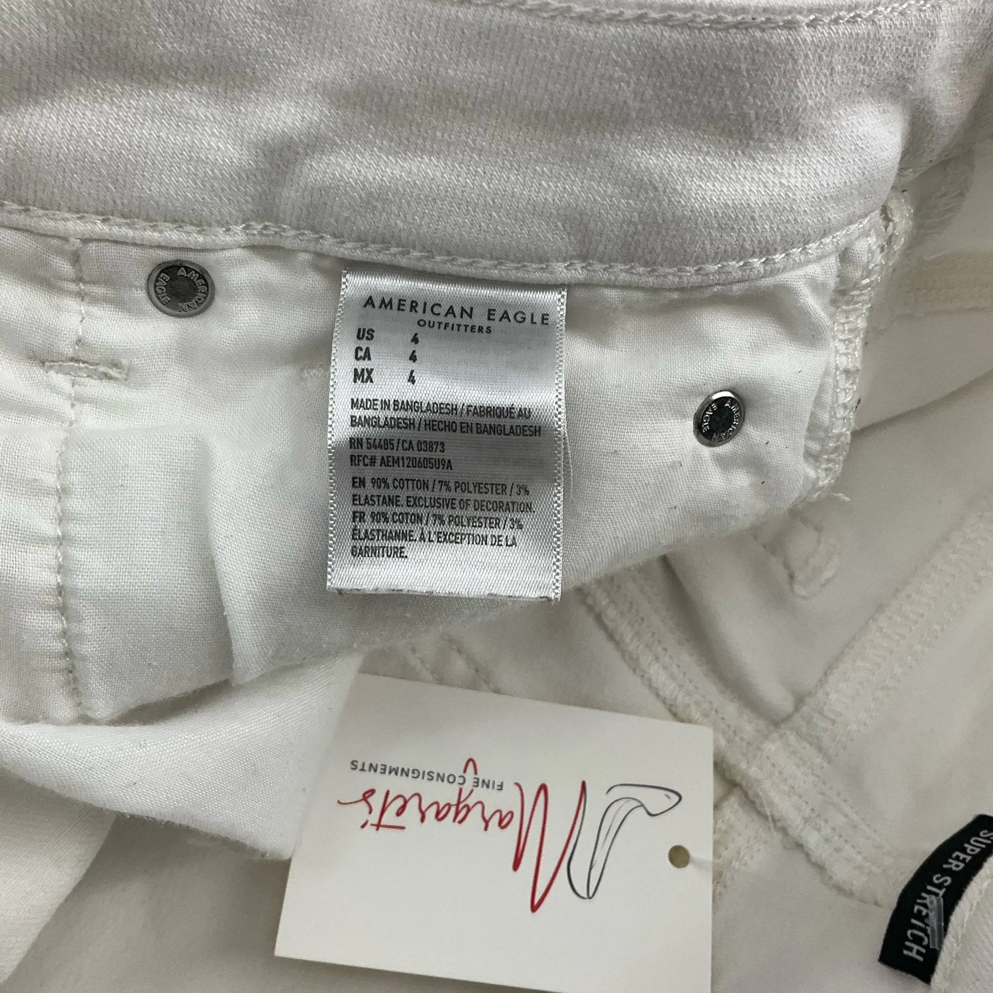 American Eagle White Ripped Shorts - Size 4