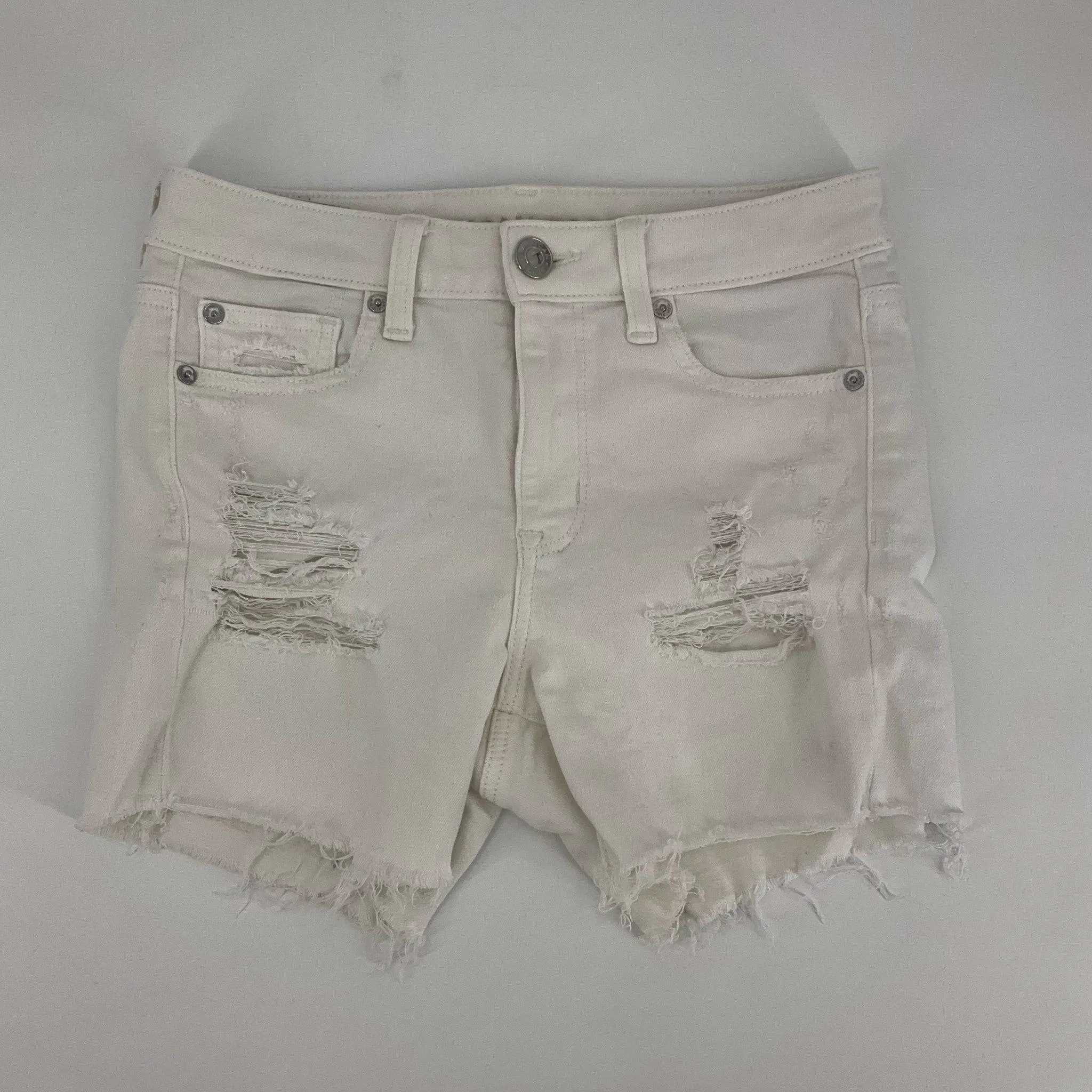 American Eagle White Ripped Shorts - Size 4