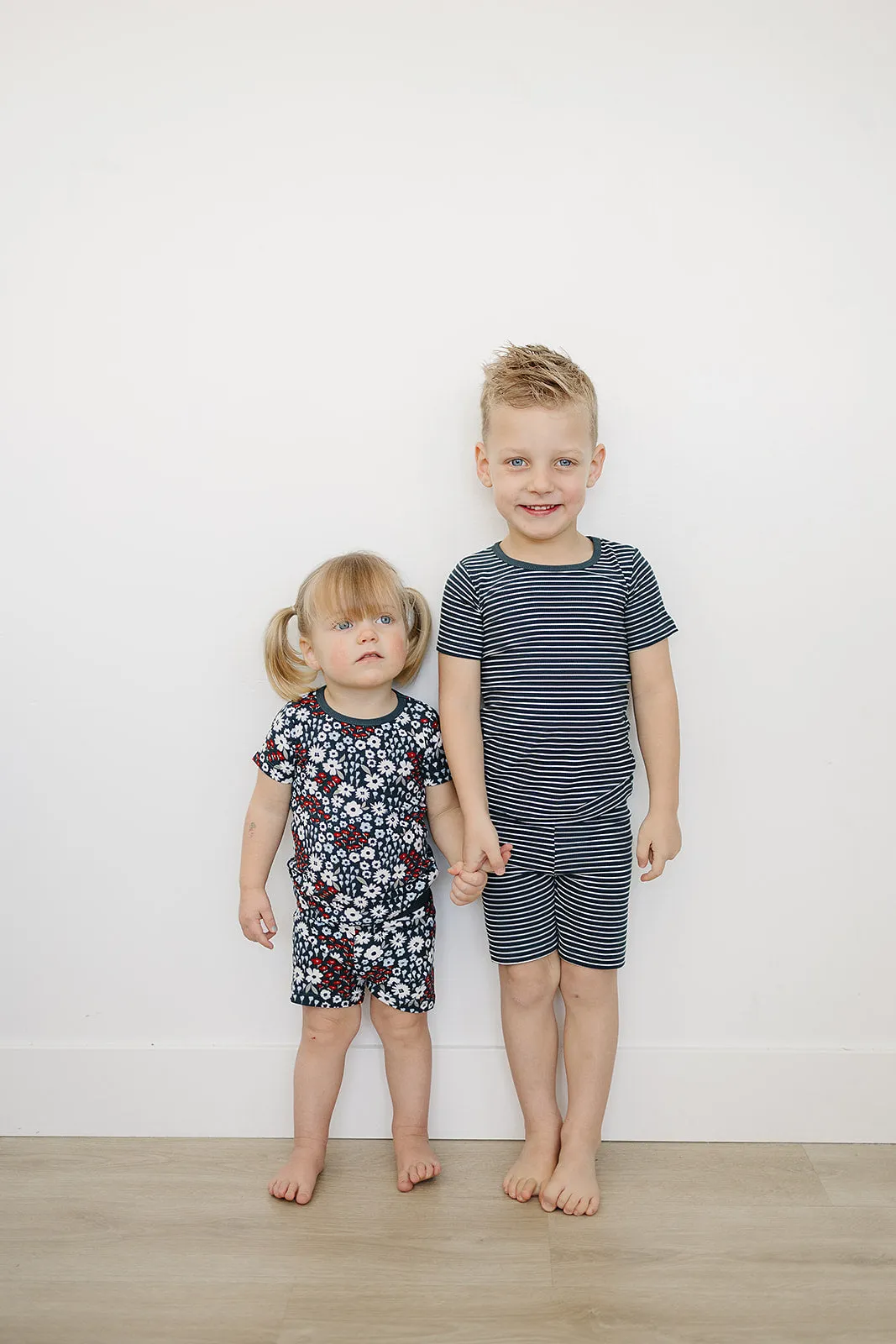 Americana Floral Ribbed Bamboo Cozy Short Set