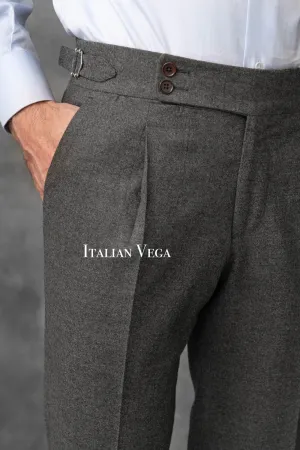 Anthracite Signature Flannel Gurkha Pants by Italian Vega®