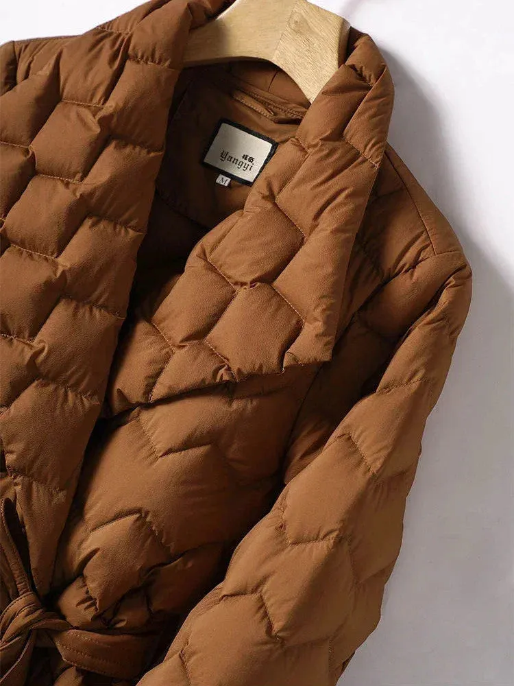 Belted Quilted Puffer Jacket | Flattering & Warm | Comfort