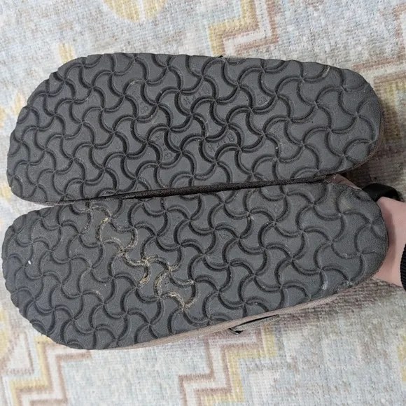 Birkenstock Boston Suede Embossed Clogs in Dotted Stone Coin