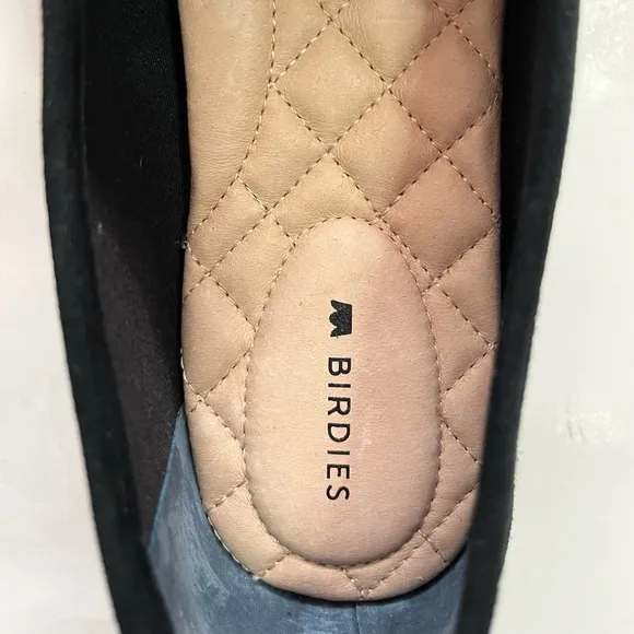 Black Suede Birdies Leather Slip On Loafers Size 8.5