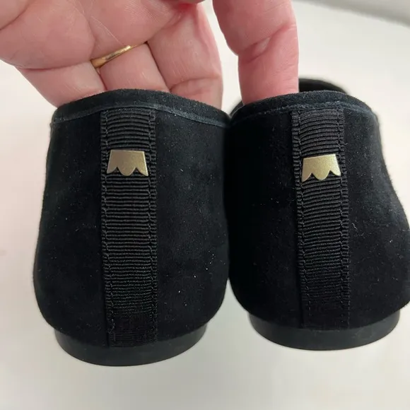 Black Suede Birdies Leather Slip On Loafers Size 8.5
