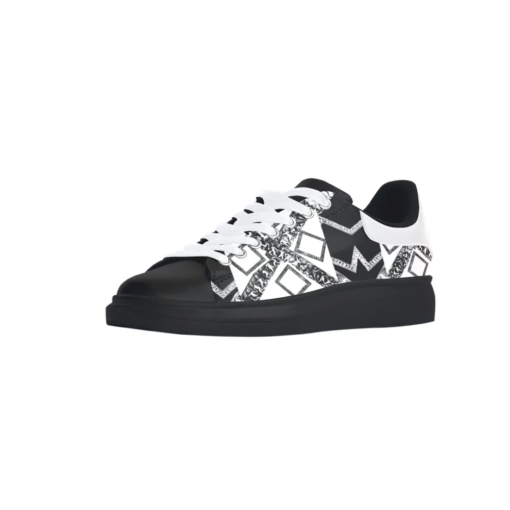 black white premium vip logo 5120x2565 1.2 mb repe Low Top Loafers Womens Shoes (Model 026)