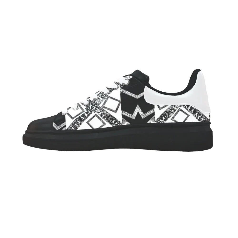 black white premium vip logo 5120x2565 1.2 mb repe Low Top Loafers Womens Shoes (Model 026)