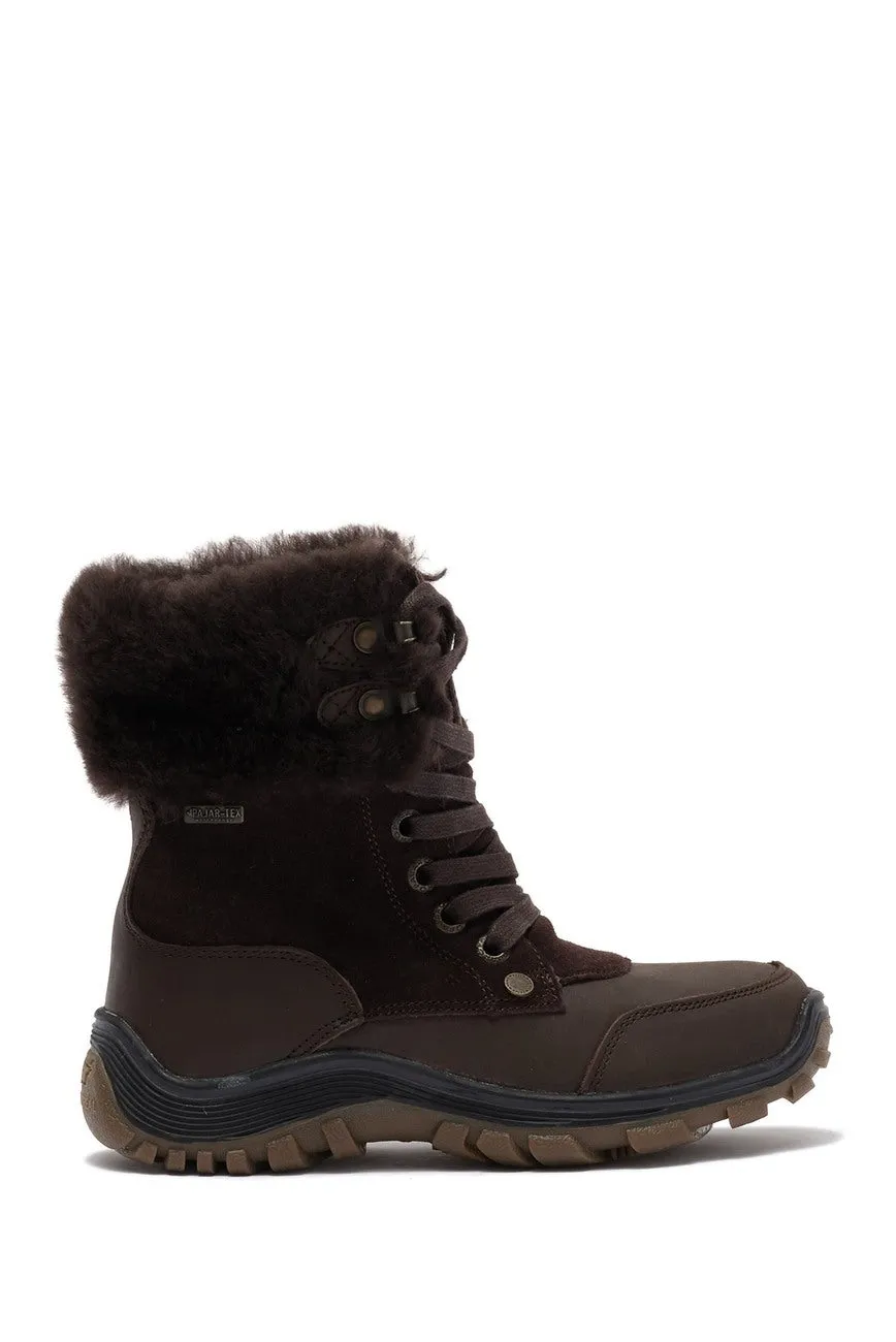 Brand new Women's Pajar Abbie Genuine Sheepskin Lined Waterproof Boot, Dark Brown, Sz 5-5.5! Would fit youth 3-3.5 as well! Retails $231 