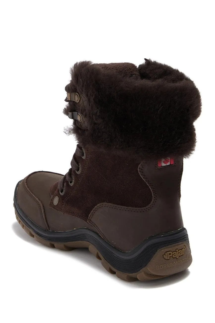 Brand new Women's Pajar Abbie Genuine Sheepskin Lined Waterproof Boot, Dark Brown, Sz 5-5.5! Would fit youth 3-3.5 as well! Retails $231 