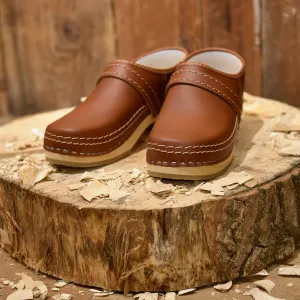 Brown Leather Clogs