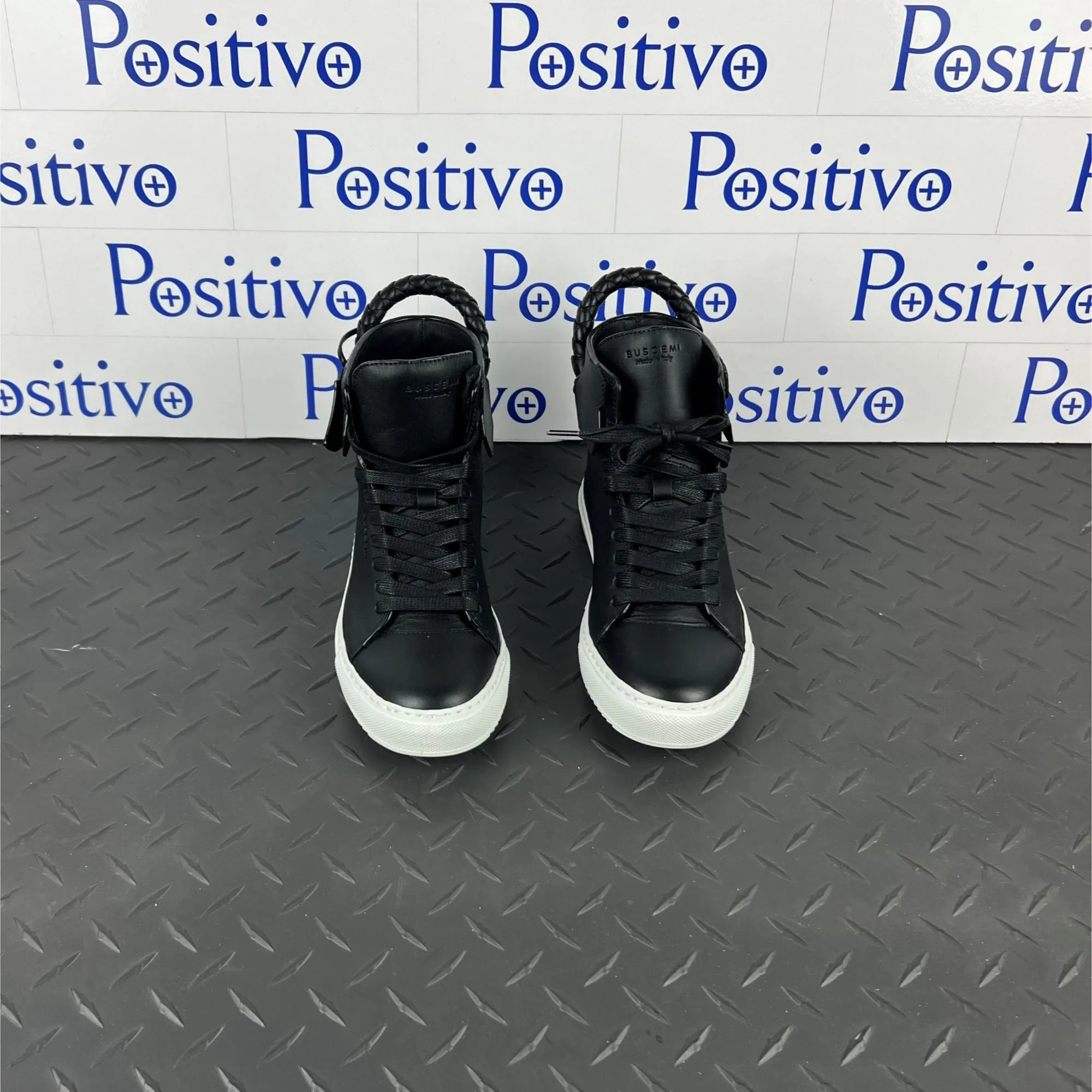 Buscemi Women's 125MM Weave Black Leather Sneakers SAMPLE