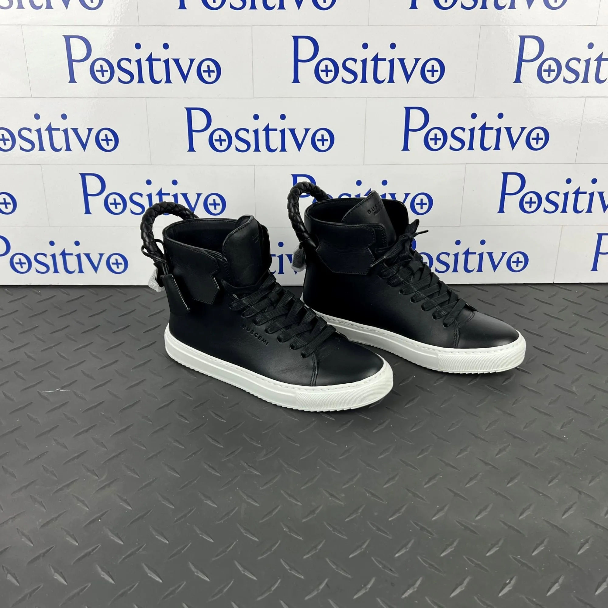 Buscemi Women's 125MM Weave Black Leather Sneakers SAMPLE