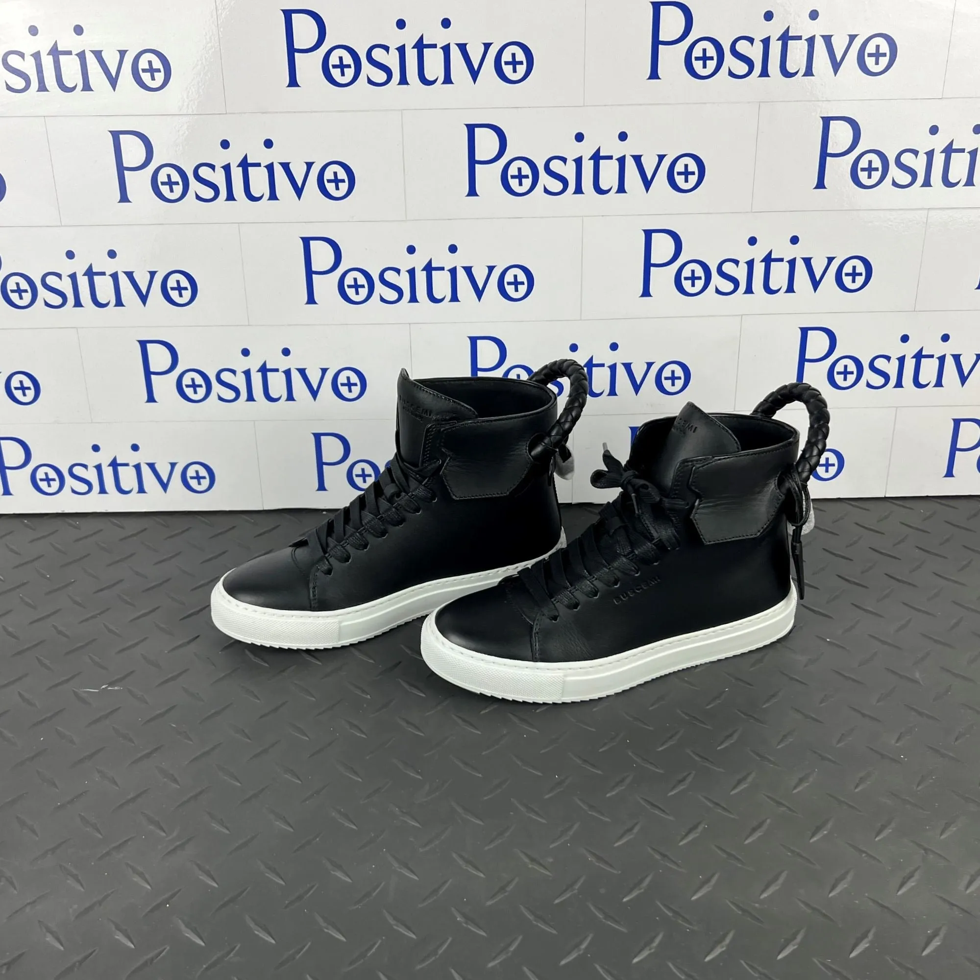 Buscemi Women's 125MM Weave Black Leather Sneakers SAMPLE