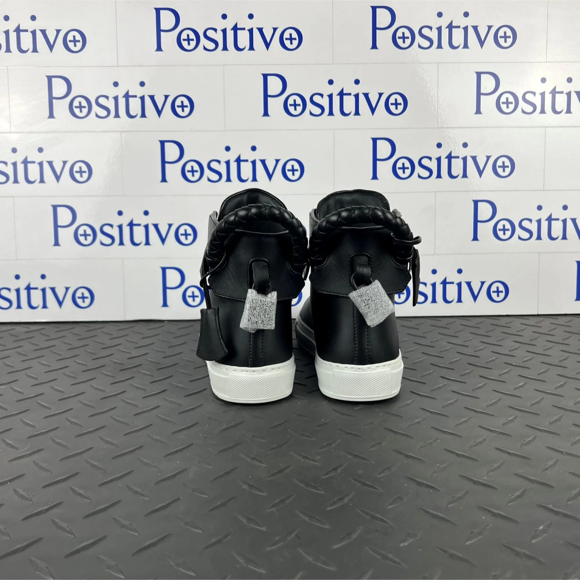 Buscemi Women's 125MM Weave Black Leather Sneakers SAMPLE