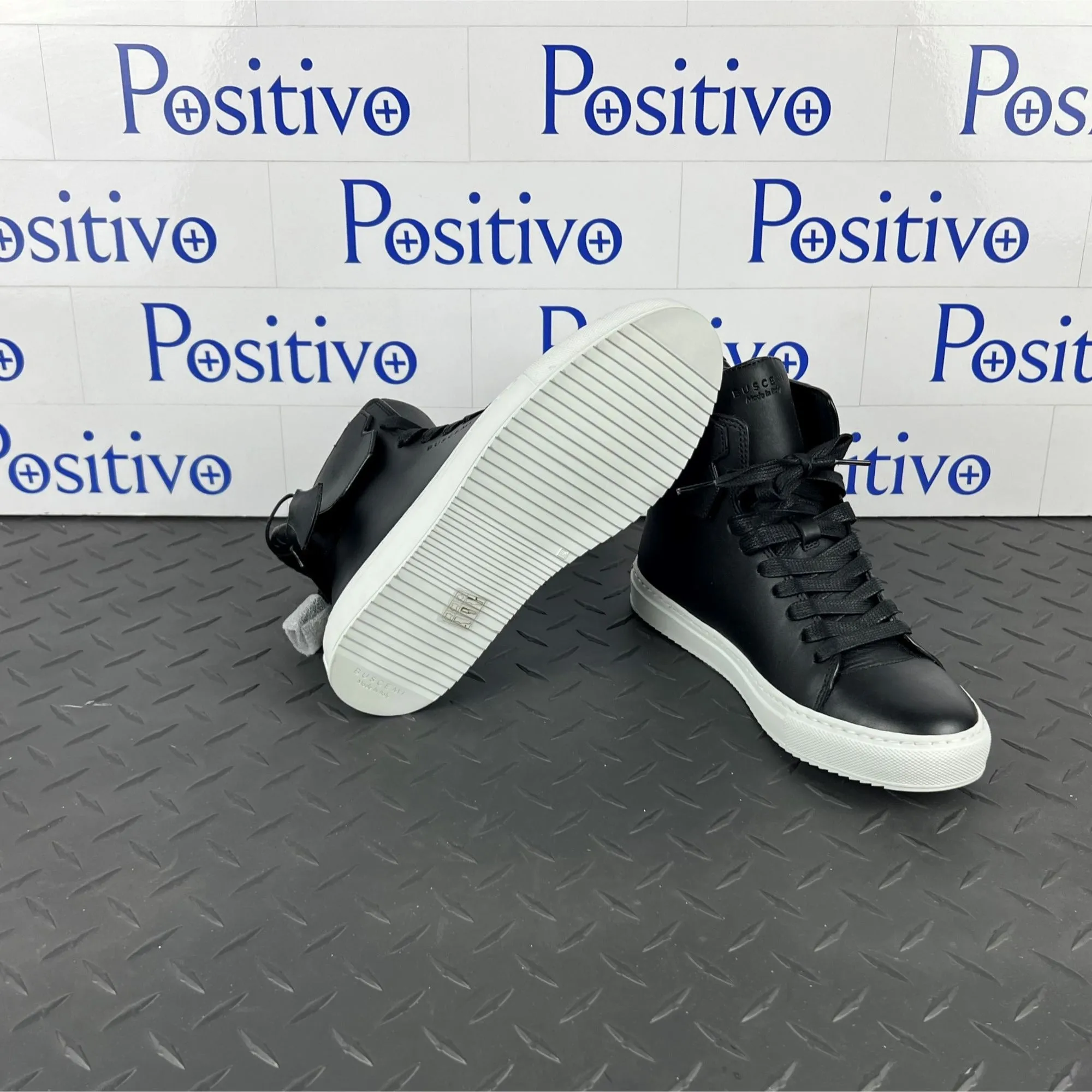 Buscemi Women's 125MM Weave Black Leather Sneakers SAMPLE