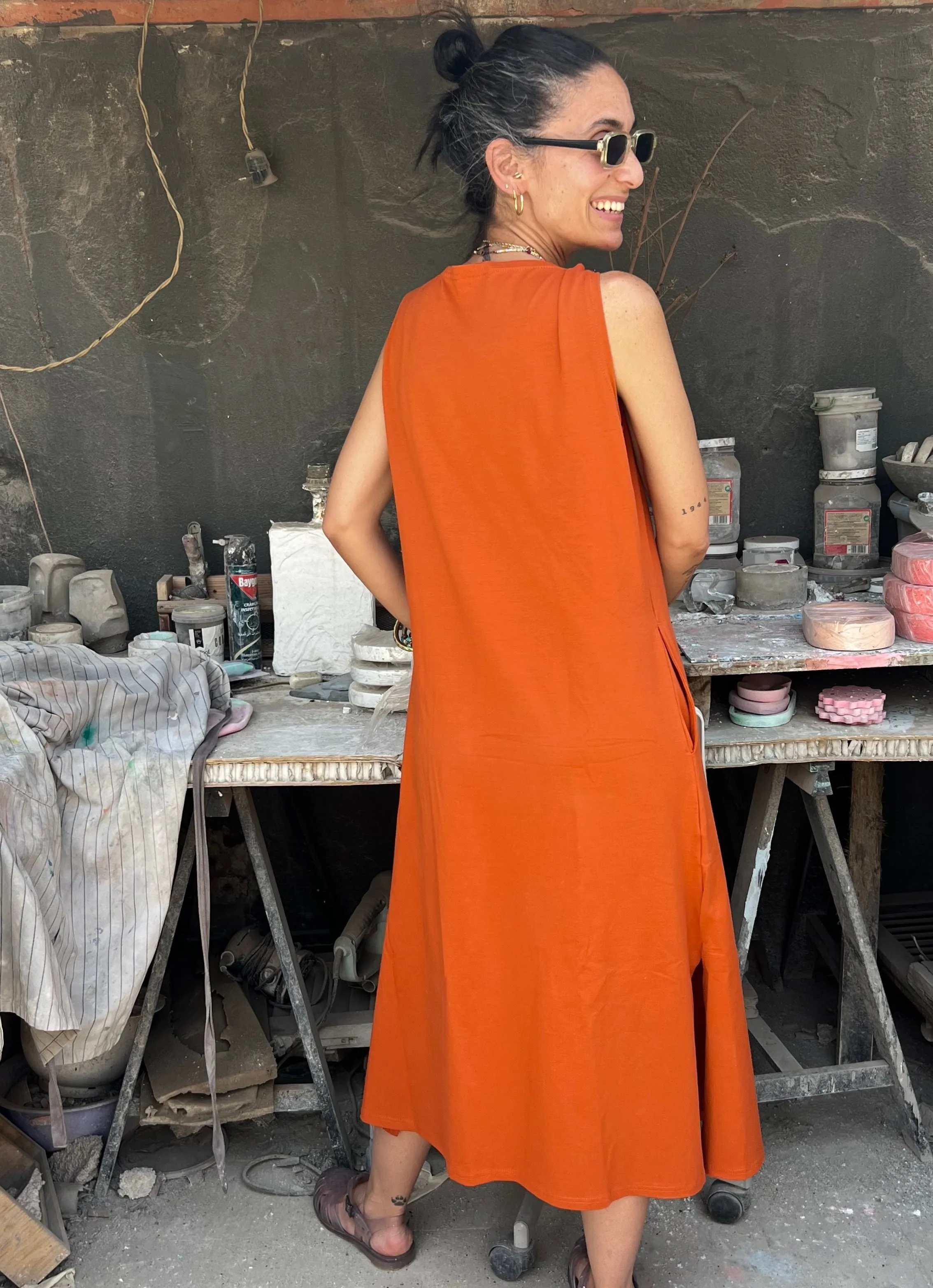 Cairo Dress in Brick