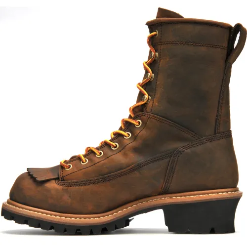 Carolina Men's Spruce 8" Waterproof Lace-to-Toe Logger Work Boot, Brown CA8824