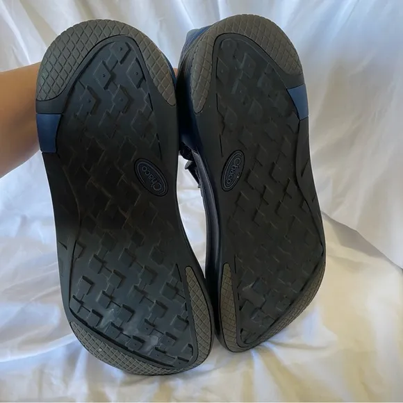Chaco Men’s Z Canyon 2 Sandals Blue Black Rubber Heel Strap Adjustable Toe Loop