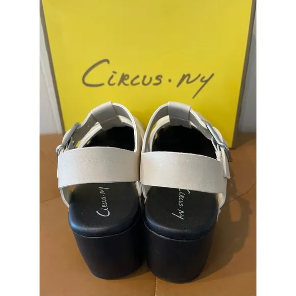 Circus NY by Sam Edelman Women’s Ivory Jedda Ankle Strap Cloggs Size 8