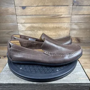 Clarks Hamilton Free Driving Loafers Mens Size 9.5 M Brown Leather Slip On Shoes