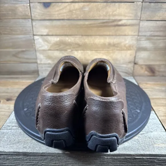 Clarks Hamilton Free Driving Loafers Mens Size 9.5 M Brown Leather Slip On Shoes