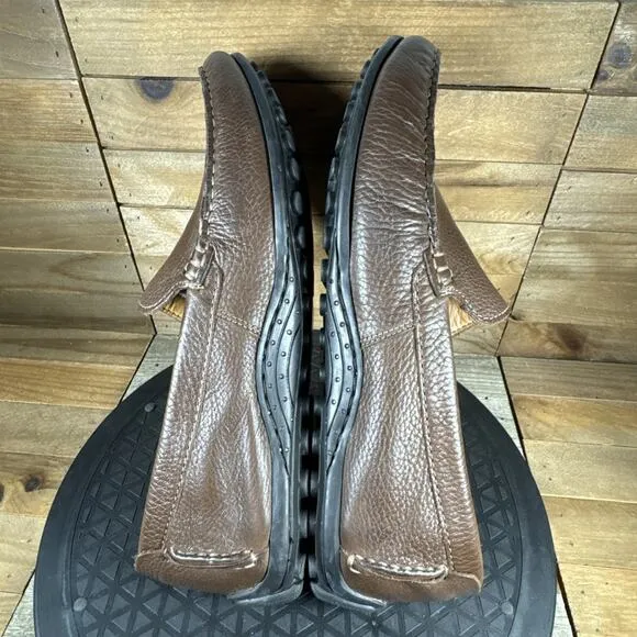 Clarks Hamilton Free Driving Loafers Mens Size 9.5 M Brown Leather Slip On Shoes
