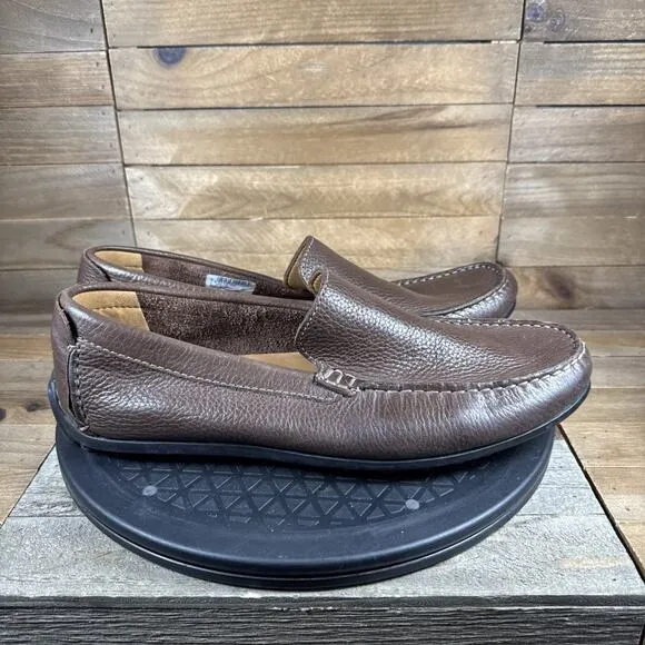 Clarks Hamilton Free Driving Loafers Mens Size 9.5 M Brown Leather Slip On Shoes