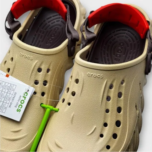 Crocs Echo Clogs Sesame Tan Unisex Waterproof Men Size 10 Women Size 12 New
