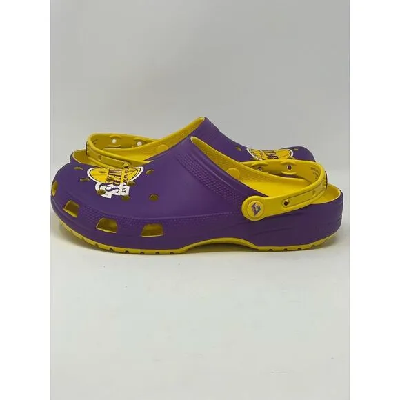 CROCS Los Angeles LA Lakers Classic Clogs NEW Men's Size 10 / Women's Size‎ 12