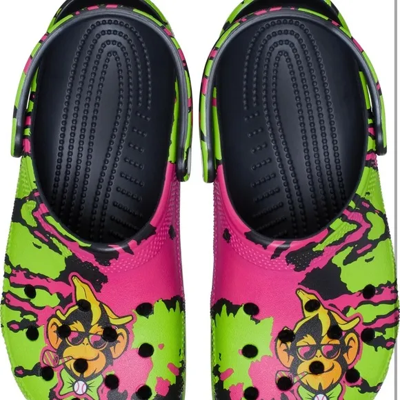 Crocs Party Animals Savanah Bananas Classic Clogs Size 9 Mens