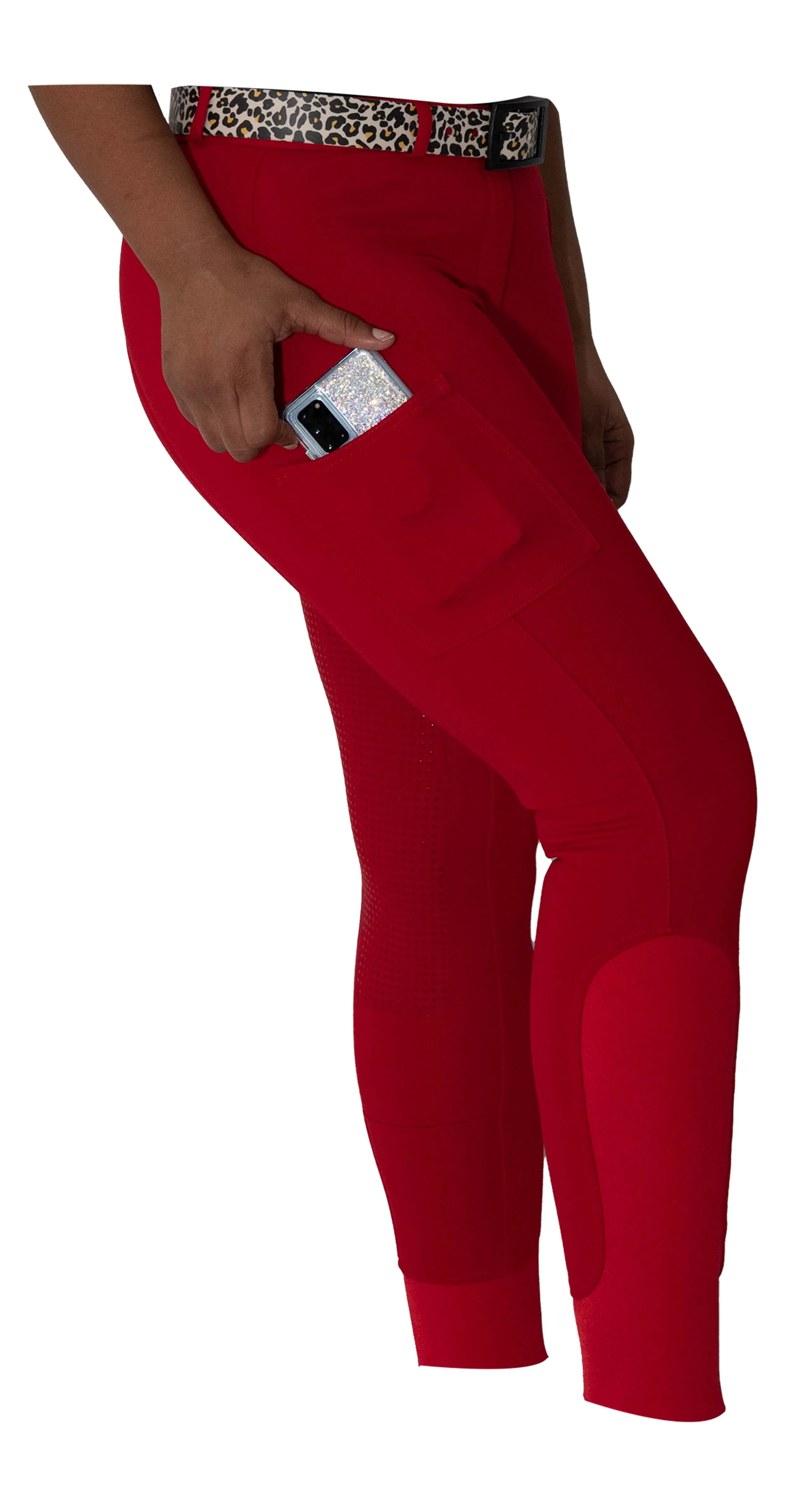 Curvy Mare | Winter Breech | Red   Red | Side Phone Pocket