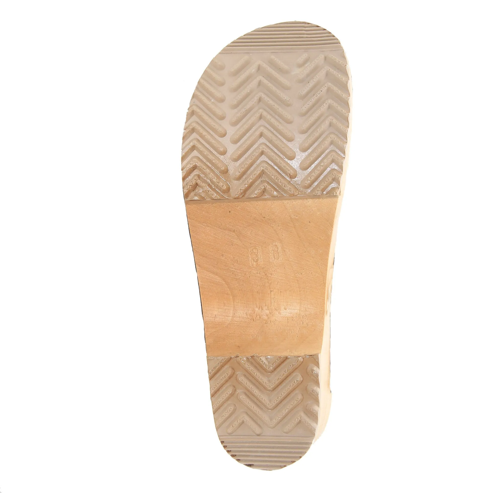Dahlia Wood Open Back Leather Clogs