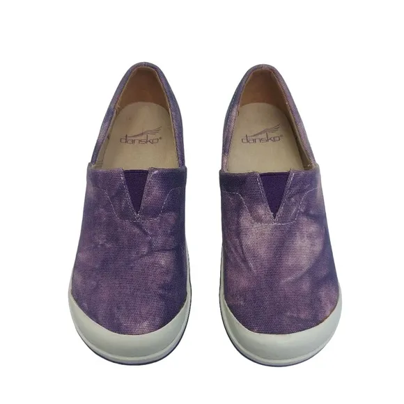 Dansko girls' &quot;Vesta&quot; tie-dyed canvas clogs