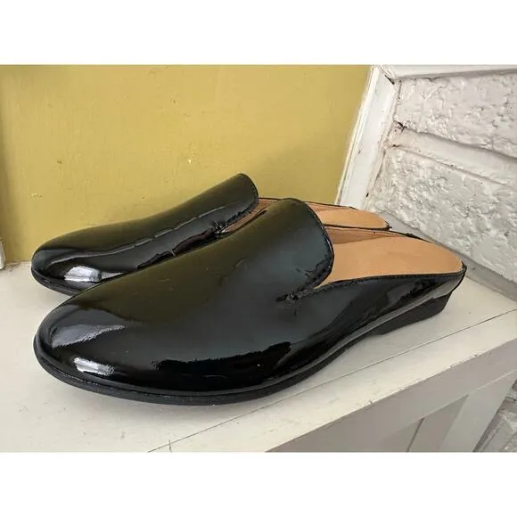 Dansko Lexie Mules Slides Black Patent Leather Loafers sz 37 = US sz 7