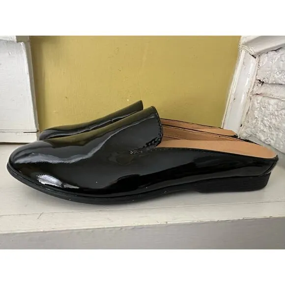 Dansko Lexie Mules Slides Black Patent Leather Loafers sz 37 = US sz 7