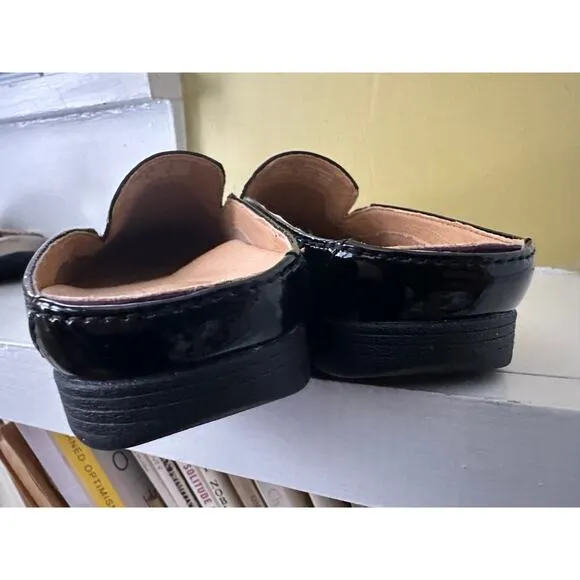 Dansko Lexie Mules Slides Black Patent Leather Loafers sz 37 = US sz 7