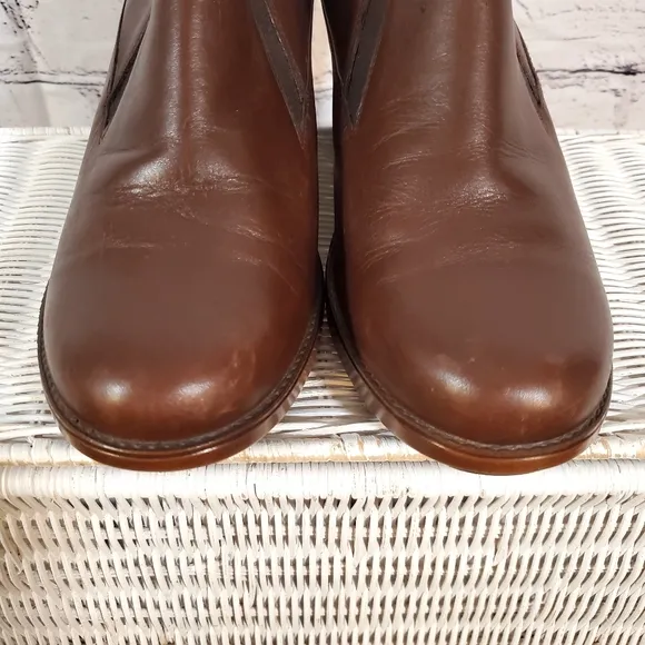 Dansko Pump Heel Brown Leather Loafer Shoes Clogs Chunky Career Size 8