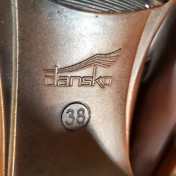 Dansko Pump Heel Brown Leather Loafer Shoes Clogs Chunky Career Size 8