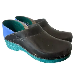 Dansko Women Professional Translucent Black Clog Size 41 Slip On Rocker Heel EUC