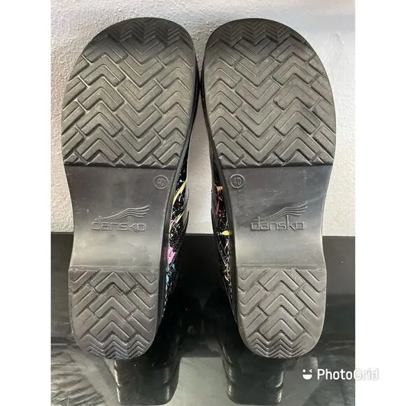 Dansko Professional BLK Pt Colorful Clogs WMS 40