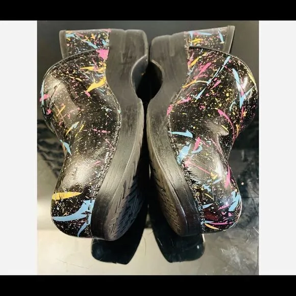 Dansko Professional BLK Pt Colorful Clogs WMS 40