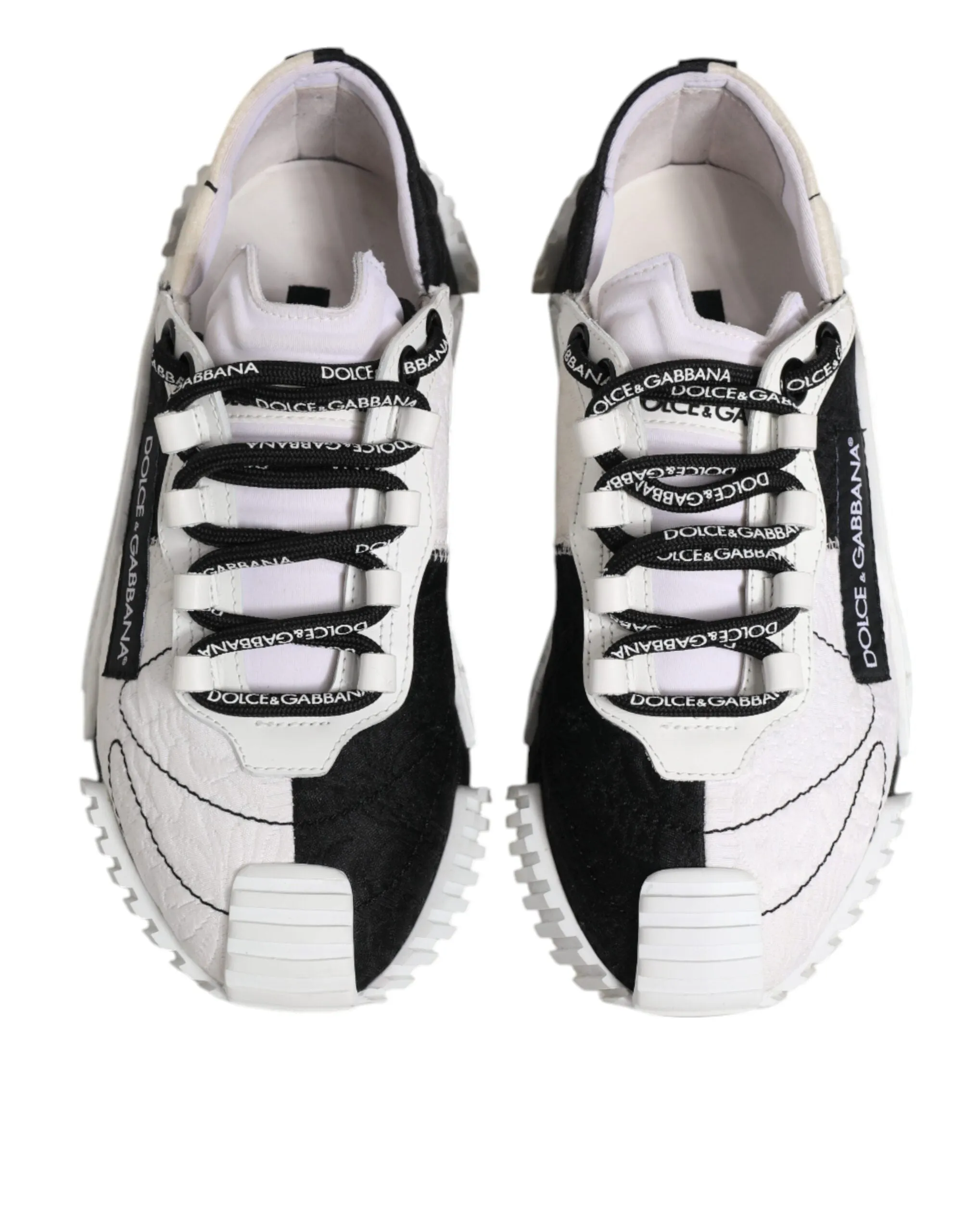 Dolce&Gabbana NS1 Women White Black Sneakers Leather Nylon Trainer Shoes EU 35.5