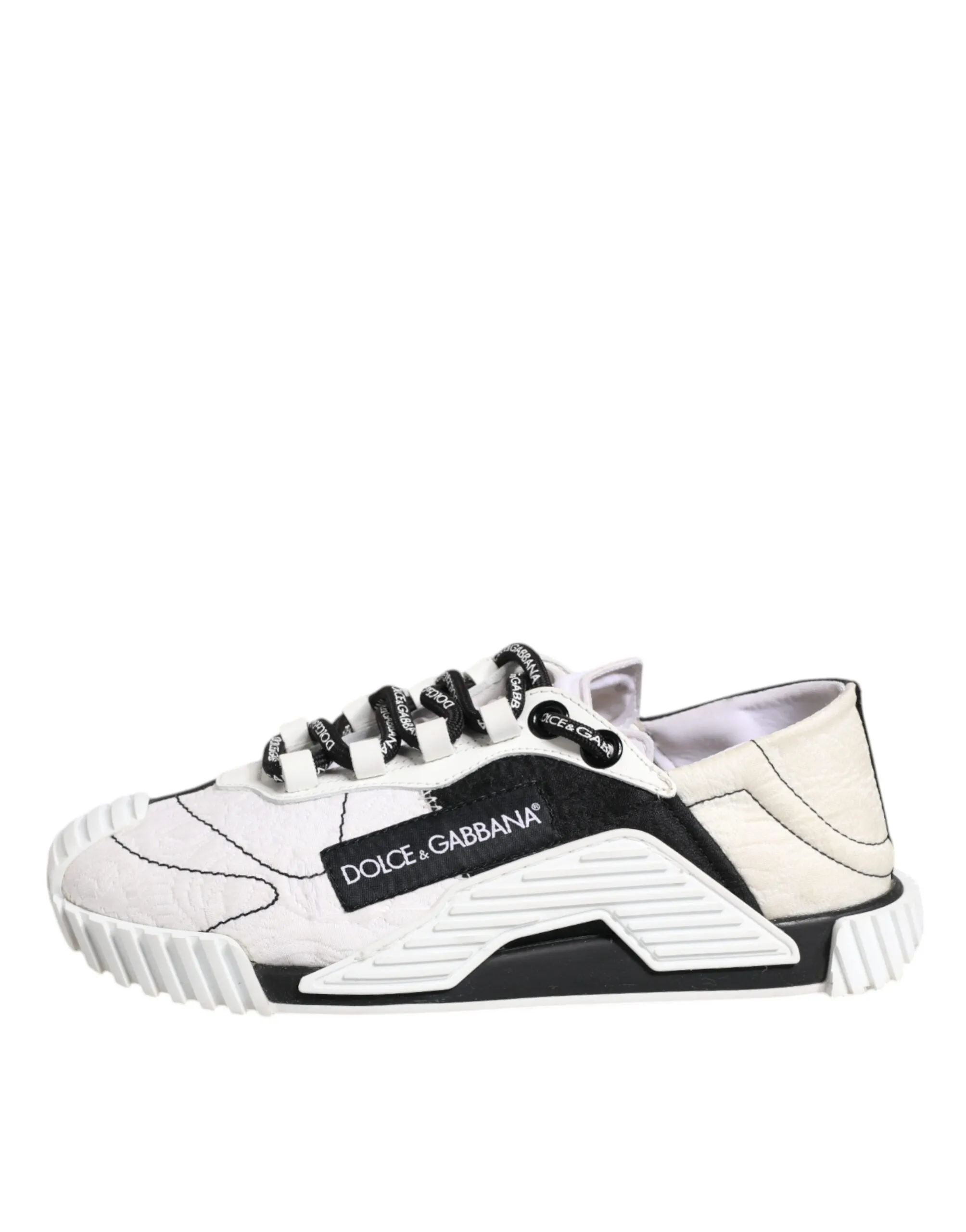 Dolce&Gabbana NS1 Women White Black Sneakers Leather Nylon Trainer Shoes EU 35.5