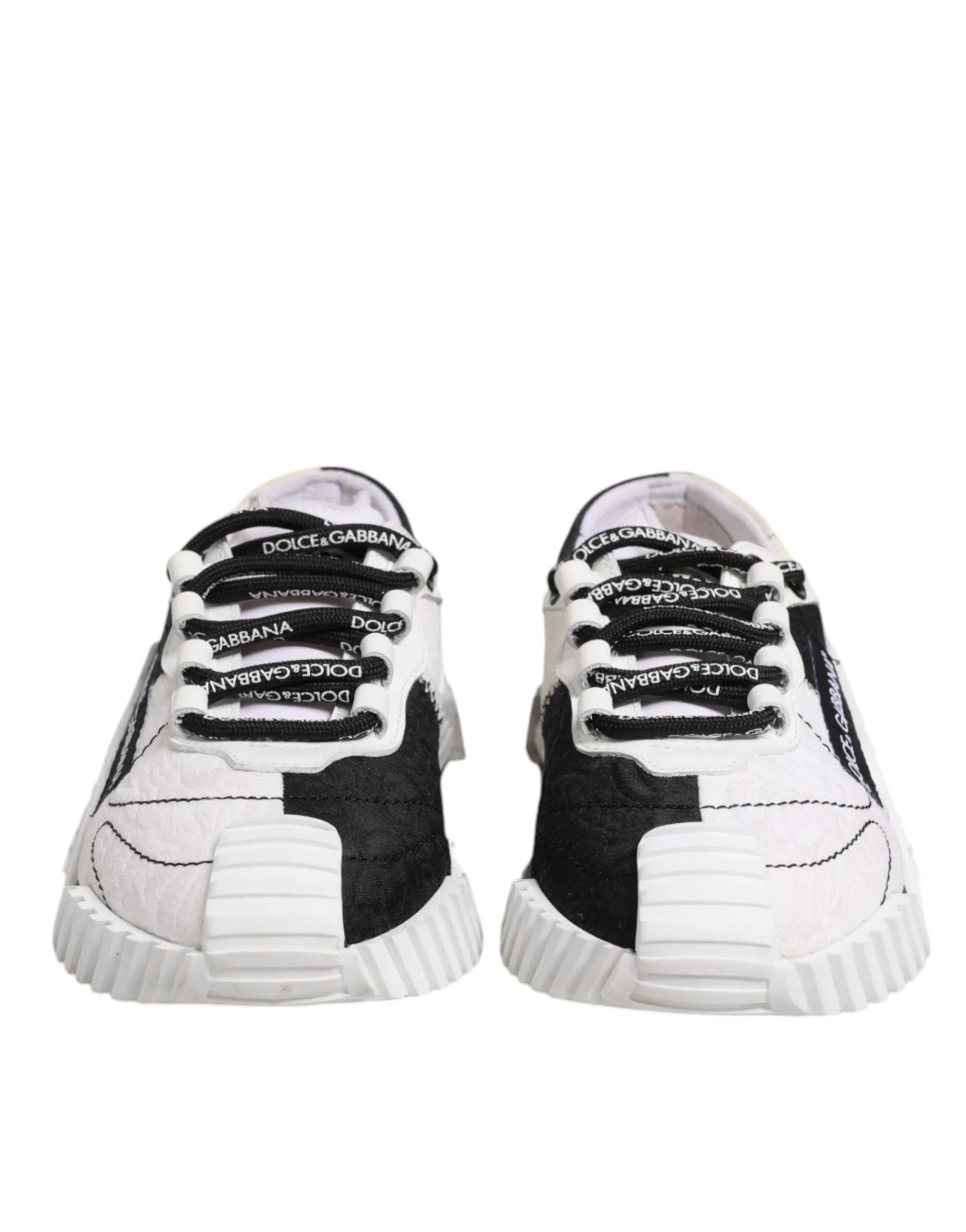 Dolce&Gabbana NS1 Women White Black Sneakers Leather Nylon Trainer Shoes EU 35.5