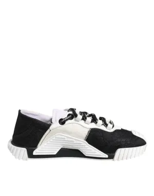 Dolce&Gabbana NS1 Women White Black Sneakers Leather Nylon Trainer Shoes EU 35.5