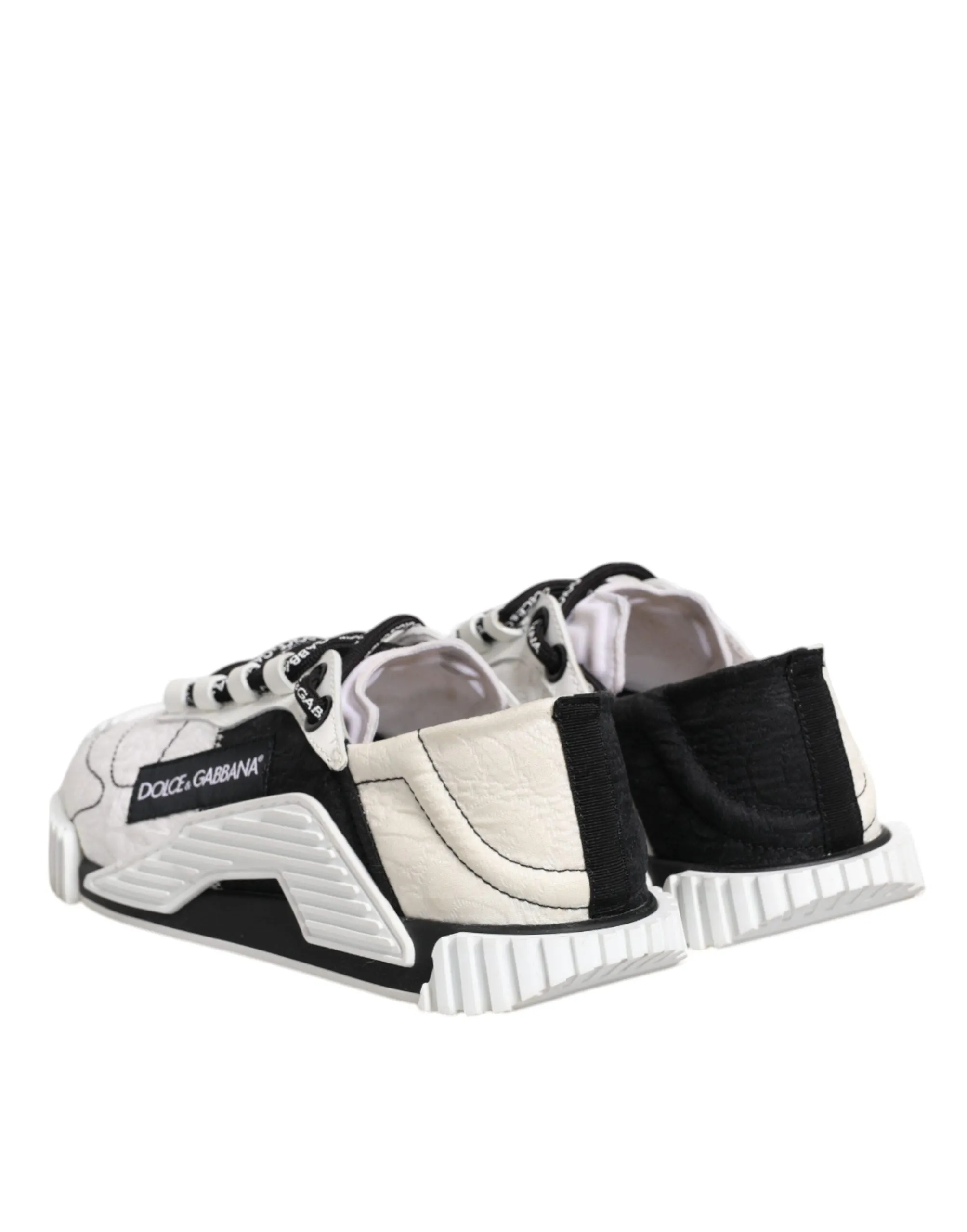 Dolce&Gabbana NS1 Women White Black Sneakers Leather Nylon Trainer Shoes EU 35.5